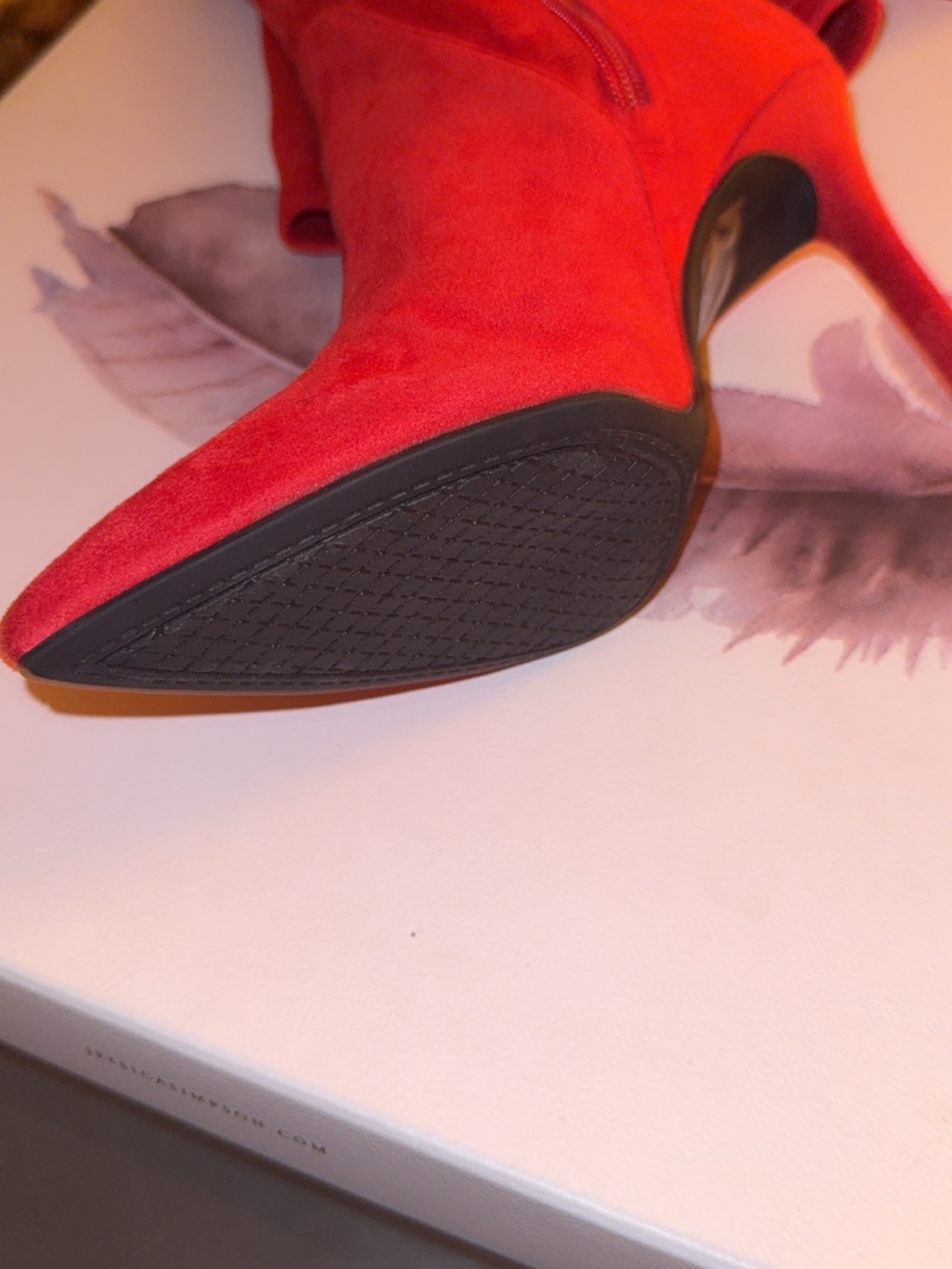 Jessica Simpson Red Pointed Toe Suede Stiletto knee-high Boots